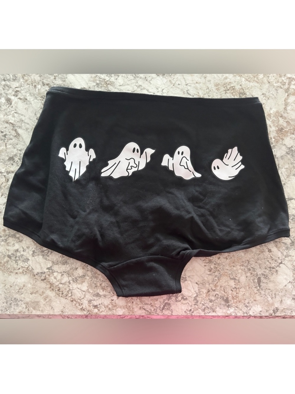 VS PINK Halloween Panty Ghost Cotton Boyshort Large NWT